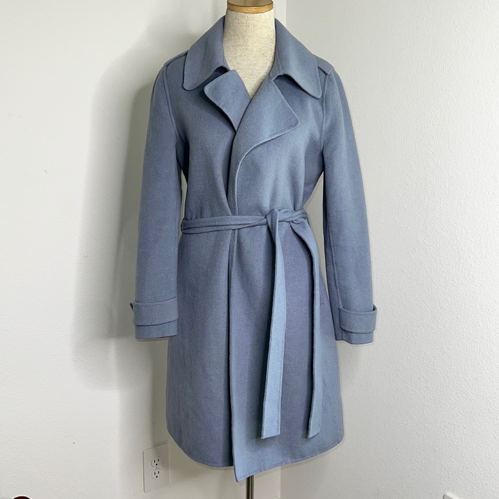 🔹 Badgley Mischka Wool blend Belted Trench Coat